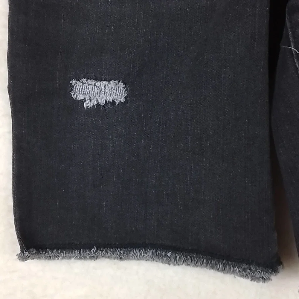Oshkosh Jean Shorts Boys Size 12 in Faded Black w/ Distressing, Adjustable Waist